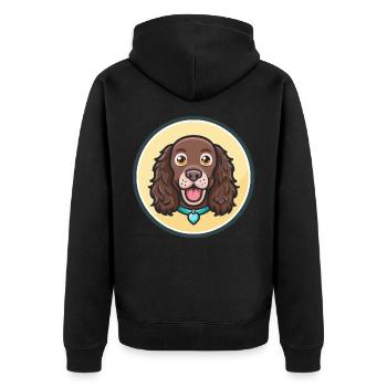 Boykin Spaniel Chien Race Dessin animé Kawaii Clipart - Veste à capuche bio Premium Unisexe - noir - Dos - Nico (187cm)