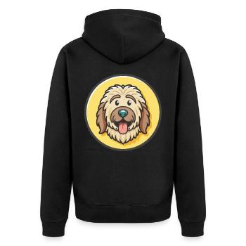 Bergamasco Schäferhund Hunderasse Lustige Karikatur Kawaii - Unisex Premium Bio Zip Hoodie - Schwarz - Hinten - Nico (187cm)