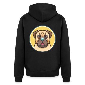 Bullmastiff Chien Race Drôle Dessin animé Kawaii Clipart - Veste à capuche bio Premium Unisexe - noir - Dos - Nico (187cm)