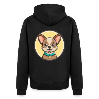 Can De Chira Chien Race Dessin animé Kawaii Clipart Animal de compagnie - Veste à capuche bio Premium Unisexe - noir - Dos - Nico (187cm)