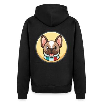 Chien Francais Dog Breed Cartoon Kawaii Clipart - Unisex Premium Organic Zip Hoodie - black - Back - Nico (187cm)