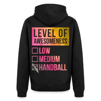 handball - Veste à capuche bio Premium Unisexe - noir - Dos - Nico (187cm)