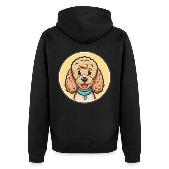 Corded Poodle Dog Breed Cartoon Kawaii Clipart Pet - Unisex Premium Organic Zip Hoodie - black - Back - Nico (187cm)
