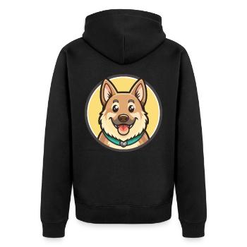Chinook-Hunderasse, Zeichentrickfigur, Kawaii Clipart - Unisex Premium Bio Zip Hoodie - Schwarz - Hinten - Nico (187cm)