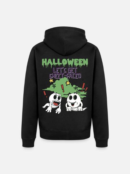 Halloween - Let's get Sheet-Faced - Unisex Premium Bio Zip Hoodie - Schwarz
