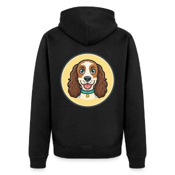 German Spaniel Dog Breed Cartoon Kawaii Clipart - Unisex Premium Organic Zip Hoodie - black - Back - Nico (187cm)