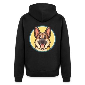 Berger allemand caniche chien race dessin animé Kawaii - Veste à capuche bio Premium Unisexe - noir - Dos - Nico (187cm)