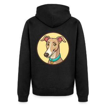 Galgo Español Hunderasse Cartoon Kawaii Clipart Haustier - Unisex Premium Bio Zip Hoodie - Schwarz - Hinten - Nico (187cm)