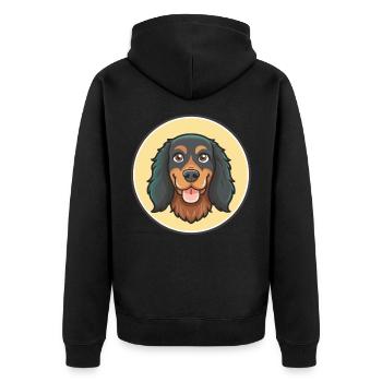 Gordon Setter Chien Race Dessin animé Kawaii Clipart Animal de compagnie - Veste à capuche bio Premium Unisexe - noir - Dos - Nico (187cm)