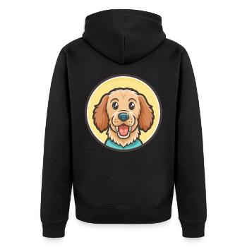 Grand Fauve De Bretagne Hunderasse Karikatur Kawaii - Unisex Premium Bio Zip Hoodie - Schwarz - Hinten - Nico (187cm)