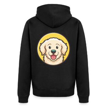 Kuvasz Hund Rasse Cartoon Kawaii Clipart Tier Haustier - Unisex Premium Bio Zip Hoodie - Schwarz - Hinten - Nico (187cm)