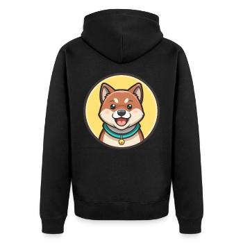 Korean Jindo Dog Breed Cartoon Kawaii Clipart Pet - Unisex Premium Organic Zip Hoodie - black - Back - Nico (187cm)