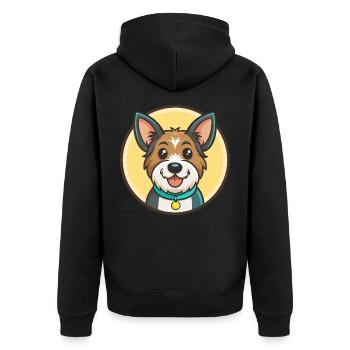 Möwe Terrier Hund Rasse Cartoon Kawaii Clipart Haustier - Unisex Premium Bio Zip Hoodie - Schwarz - Hinten - Nico (187cm)