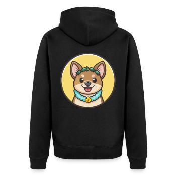 Hawaïen Poi Chien Race Dessin animé Kawaii Clipart Animal de compagnie - Veste à capuche bio Premium Unisexe - noir - Dos - Nico (187cm)