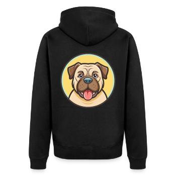 Majorque Mastiff Chien Race Dessin animé Kawaii Clipart - Veste à capuche bio Premium Unisexe - noir - Dos - Nico (187cm)