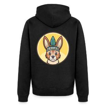 Hare Indian Dog Breed Funny Cartoon Kawaii Clipart - Unisex Premium Organic Zip Hoodie - black - Back - Nico (187cm)