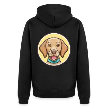 hongrois Vizsla chien race dessin animé Kawaii Clipart - Veste à capuche bio Premium Unisexe - noir - Dos - Nico (187cm)