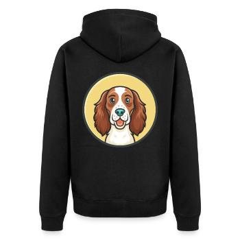 Irlandais Setter Rouge Et Blanc Chien Race Dessin animé drôle - Veste à capuche bio Premium Unisexe - noir - Dos - Nico (187cm)
