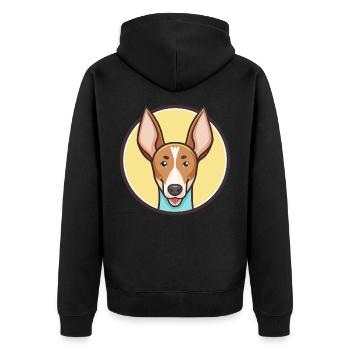 Ibizan Hound Dog Breed Cartoon Kawaii Clipart Pet - Unisex Premium Organic Zip Hoodie - black - Back - Nico (187cm)