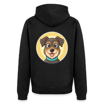 Jagdterrier Dog Breed Funny Cartoon Kawaii Clipart - Unisex Premium Organic Zip Hoodie - black - Back - Nico (187cm)
