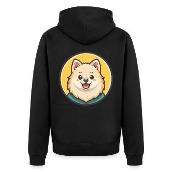 Spitz japonais chien race dessin animé Kawaii Clipart - Veste à capuche bio Premium Unisexe - noir - Dos - Nico (187cm)