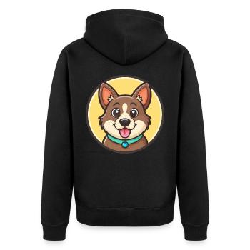 Kromfohrlander Hunderasse Cartoon Kawaii Clipart - Unisex Premium Bio Zip Hoodie - Schwarz - Hinten - Nico (187cm)
