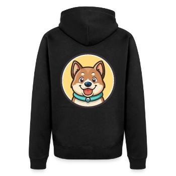 Kai Ken Chien Race Dessin Animé Personnage Kawaii Clipart - Veste à capuche bio Premium Unisexe - noir - Dos - Nico (187cm)