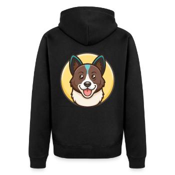Karelian Bear Dog Breed Cartoon Kawaii Clipart Pet - Unisex Premium Organic Zip Hoodie - black - Back - Nico (187cm)