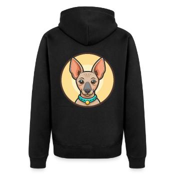 Inka haarlose Hunderasse Cartoon Kawaii Clipart Haustier - Unisex Premium Bio Zip Hoodie - Schwarz - Hinten - Nico (187cm)