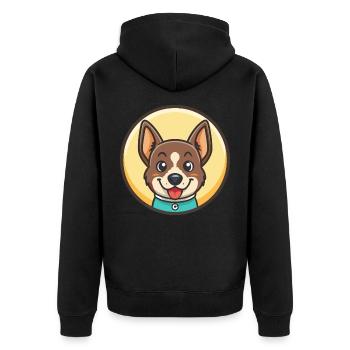 Perro Majorero Race Chien Dessin Animé Kawaii Clipart - Veste à capuche bio Premium Unisexe - noir - Dos - Nico (187cm)