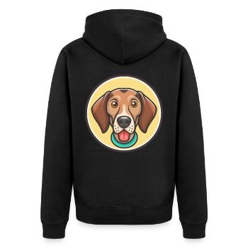 Plott Hound Hund Rasse Lustige Karikatur Kawaii Clipart - Unisex Premium Bio Zip Hoodie - Schwarz - Hinten - Nico (187cm)