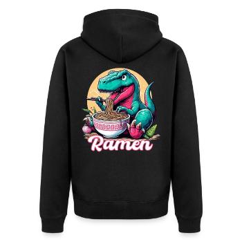 Mignon T-Rex Ramen Dinosaure Cadeau - Veste à capuche bio Premium Unisexe - noir - Dos - Nico (187cm)