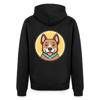 Sapsali Hunderasse Cartoon Figur Kawaii Clipart - Unisex Premium Bio Zip Hoodie - Schwarz - Hinten - Nico (187cm)