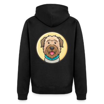 Terrier russe chien race dessin animé Kawaii Clipart - Veste à capuche bio Premium Unisexe - noir - Dos - Nico (187cm)