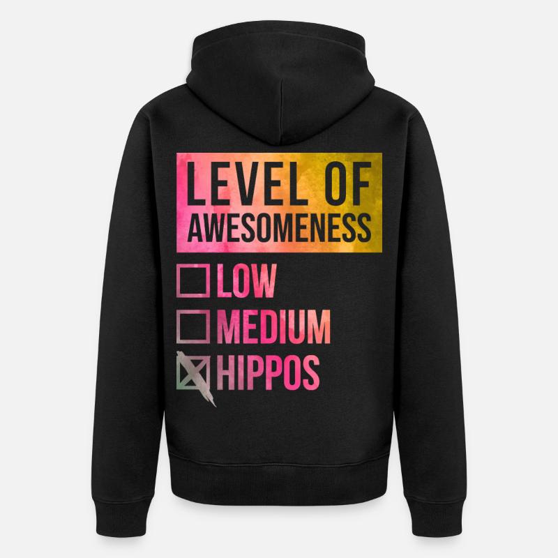 hippopotame - Veste à capuche bio Premium Unisexe - noir