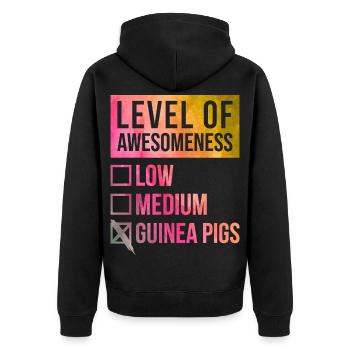 Meerschweinchen Meerschweinchen Meerschweinchen - Unisex Premium Bio Zip Hoodie - Schwarz - Hinten - Nico (187cm)