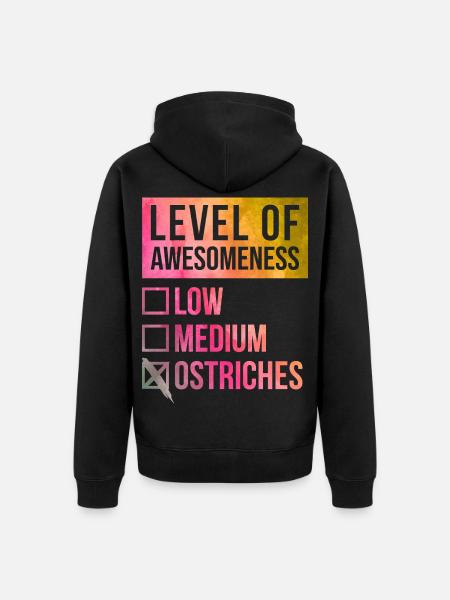 Ostrich - Unisex Premium Organic Zip Hoodie - black