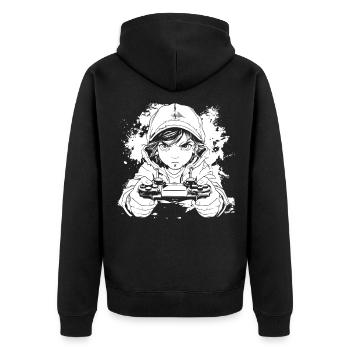 Gamer Anime Style - Veste à capuche bio Premium Unisexe - noir - Dos - Nico (187cm)