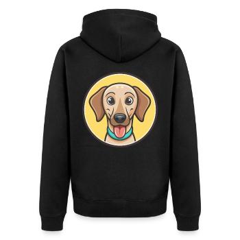 Sloughi Dog Breed Cartoon Character Kawaii Clipart - Unisex Premium Organic Zip Hoodie - black - Back - Nico (187cm)
