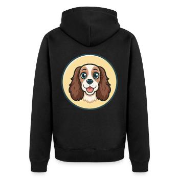 Spaniel Dog Breed Cartoon Character Kawaii Clipart - Unisex Premium Organic Zip Hoodie - black - Back - Nico (187cm)