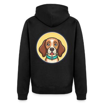 Styrian Coarse Haired Hound Dog Breed Cartoon Pet - Unisex Premium Organic Zip Hoodie - black - Back - Nico (187cm)