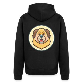 Tibetische Dogge Hund Rasse Karikatur Kawaii Clipart - Unisex Premium Bio Zip Hoodie - Schwarz - Hinten - Nico (187cm)
