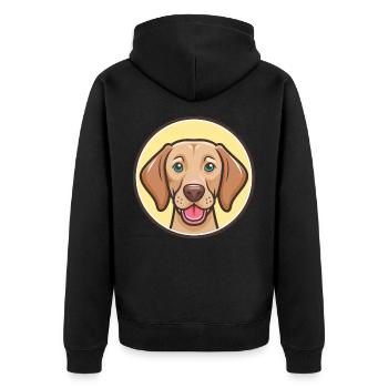 Vizsla chien race dessin animé Kawaii Clipart animal de compagnie - Veste à capuche bio Premium Unisexe - noir - Dos - Nico (187cm)