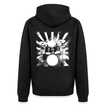 Trapset Zeichnung - Unisex Premium Bio Zip Hoodie - Schwarz - Hinten - Nico (187cm)