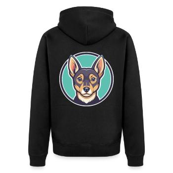 Abyssin Sand Terrier Chien Race Dessin animé Kawaii - Veste à capuche bio Premium Unisexe - noir - Dos - Nico (187cm)
