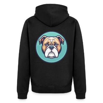 Alapaha Blue Blood Bulldog Hunderasse Lustige Karikatur - Unisex Premium Bio Zip Hoodie - Schwarz - Hinten - Nico (187cm)