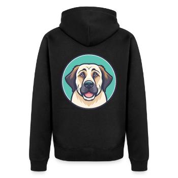 Chien de berger d’Anatolie Race Dessin animé Kawaii - Veste à capuche bio Premium Unisexe - noir - Dos - Nico (187cm)