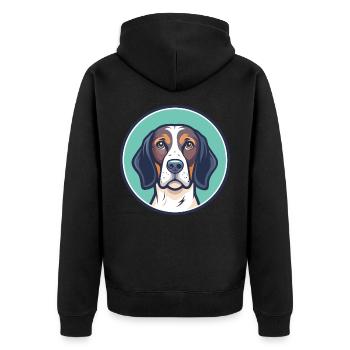Ariege Pointer Dog Breed Cartoon Kawaii Clipart - Unisex Premium Organic Zip Hoodie - black - Back - Nico (187cm)