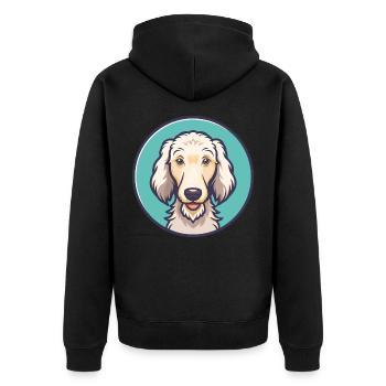 Bedlington Terrier Chien Race Dessin animé Kawaii - Veste à capuche bio Premium Unisexe - noir - Dos - Nico (187cm)