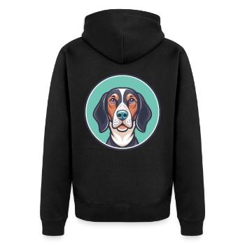 Anglais américain Coonhound chien race dessin animé drôle - Veste à capuche bio Premium Unisexe - noir - Dos - Nico (187cm)